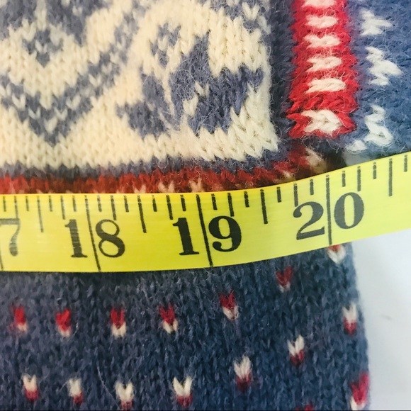 LL Bean Nordic Fair Isle Wool Cardigan Med - Picture 6 of 7